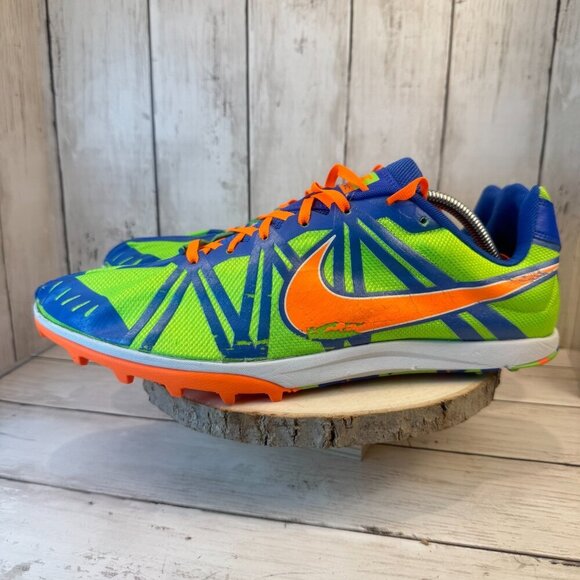 Nike Zoom Waffle XC 9 Green Blue Orange Track Running Spikes Men's Size 13 - Picture 5 of 11